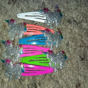 Unicorn hair clips